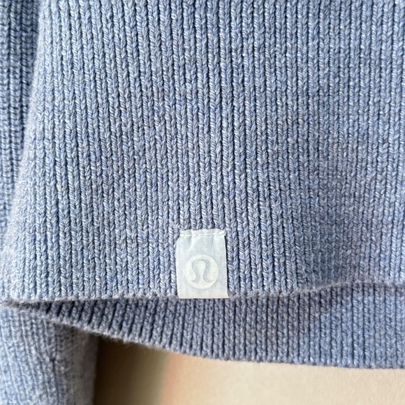 Lululemon Collared Merino Wool-Blend Sweater M Heather Belgian Blue Gray‎ - Picture 7 of 9